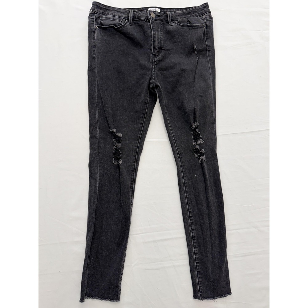 Simple Society Skinny Jeans Juniors‎ 9/29 Black Charcoal Distressed 29x29